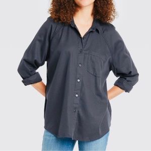 Universal Thread Raglan Button Down- Charcoal- XXL
